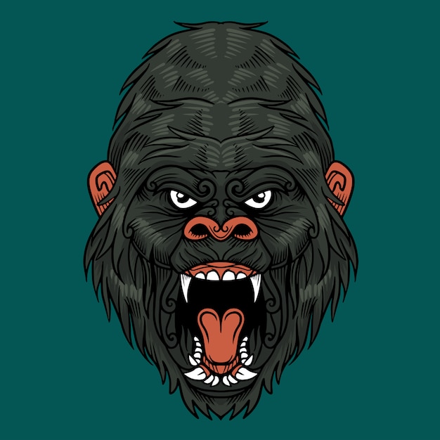 Vector gorilla head