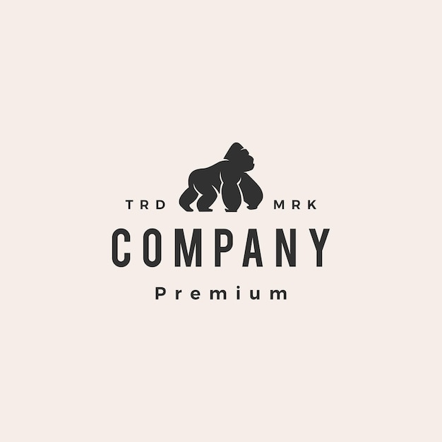 Logo vintage gorilla hipster