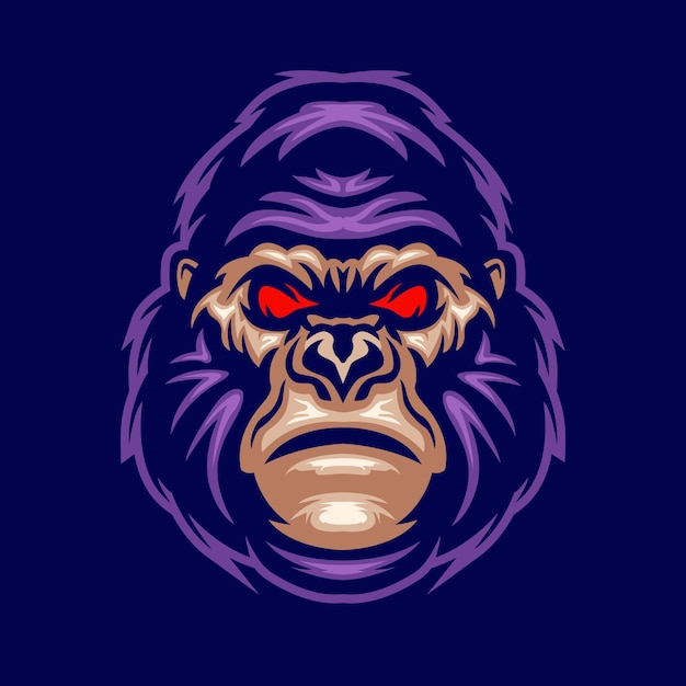 Gorilla hoofd mascotte logo