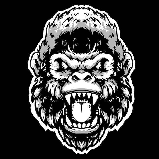 Gorilla hoofd mascotte ontwerp