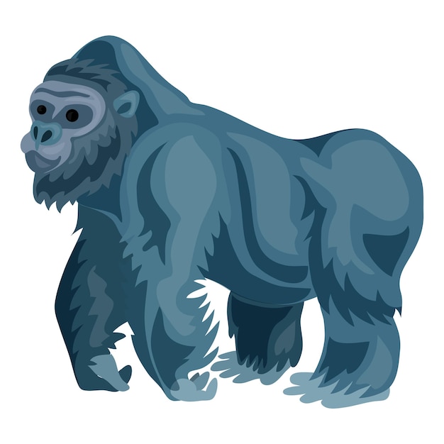 Иконка гориллы мультфильм о векторной иконке гориллы для веб-дизайна, выделенной на белом фоне