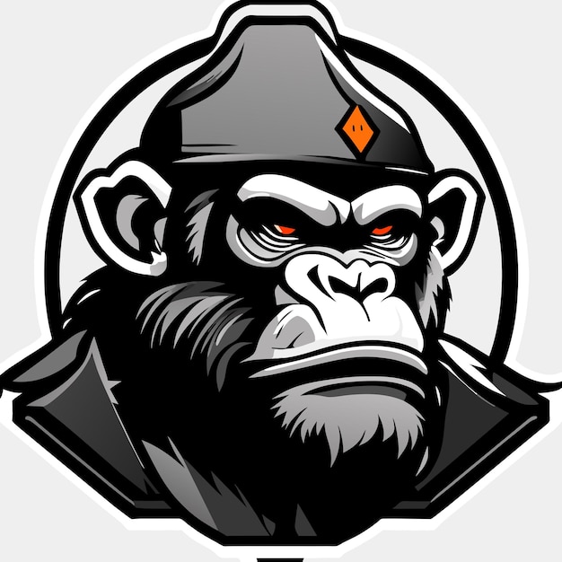 Vector gorilla illustratie mascotte logo sticker