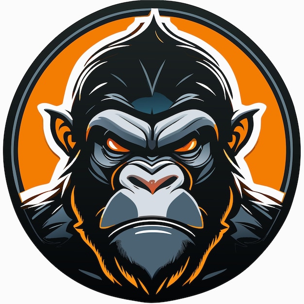 Gorilla illustration mascot logo sticker