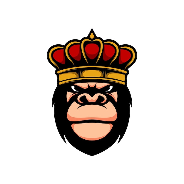 Gorilla koning mascotte ontwerp vector