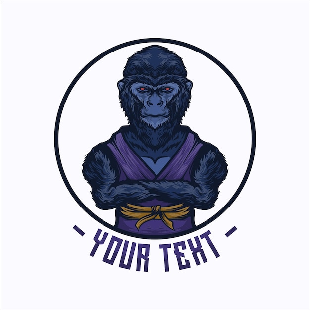 gorilla kostuum karate vector