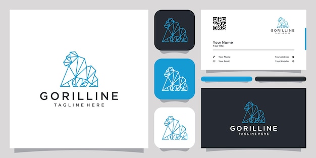 Gorilla line logo icona simbolo modello logo e biglietto da visita