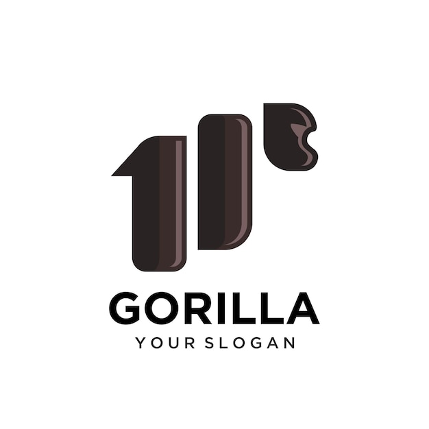 Vettore icone e design del logo gorilla