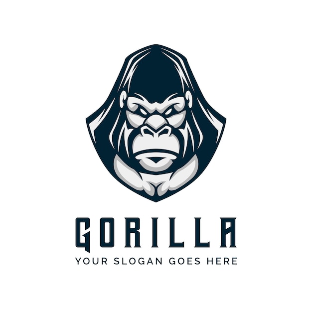 Illustrazione di vettore del modello di progettazione del logo di gorilla