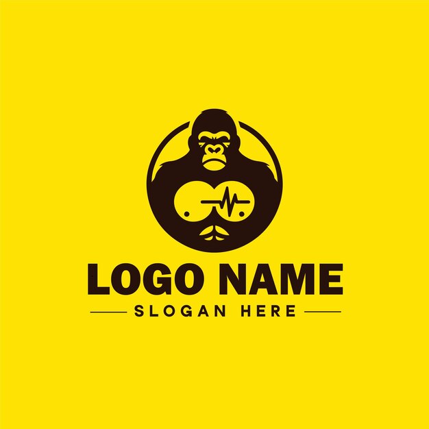 Gorilla logo icon gorilla wild animal modern minimalist business logo template editable vector