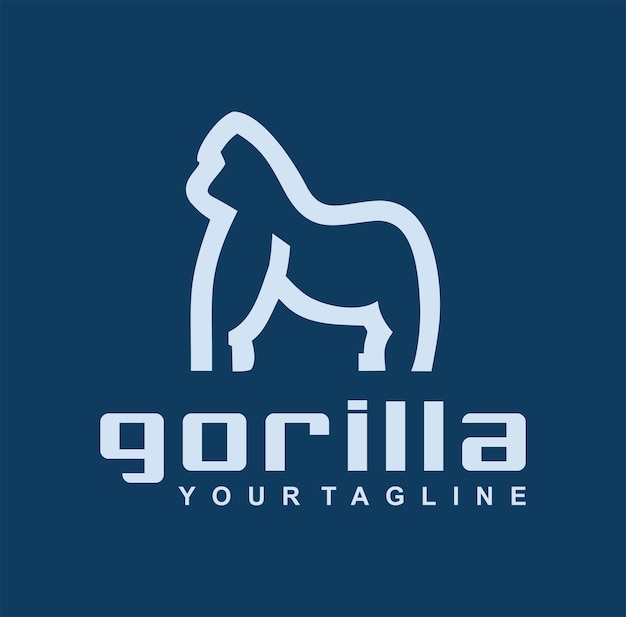 Gorilla logo line design stock vector