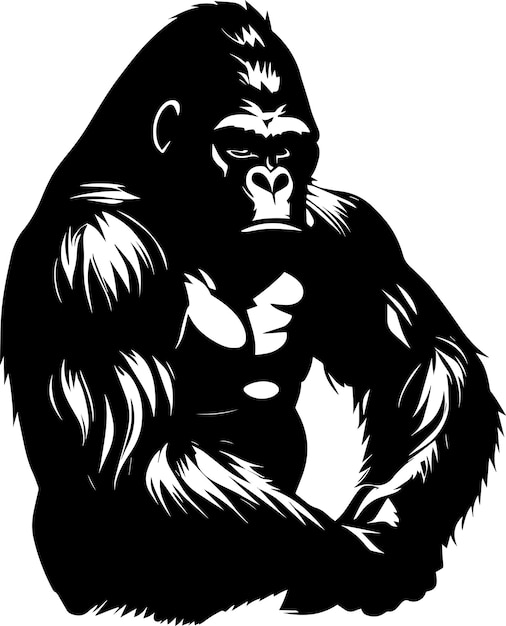 Gorilla Logo Monochrome Design Style