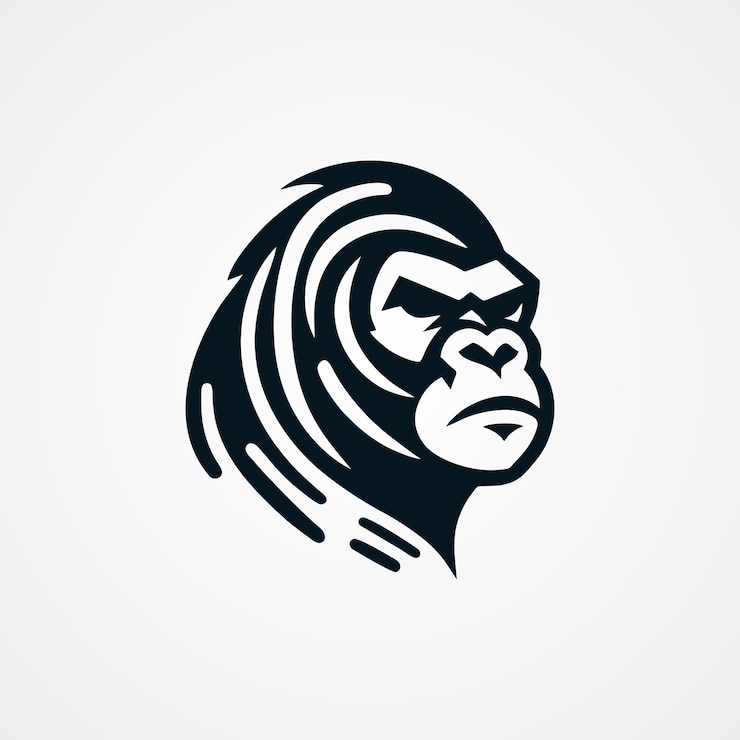 Vector gorilla logo ontwerp concept icoon sjabloon