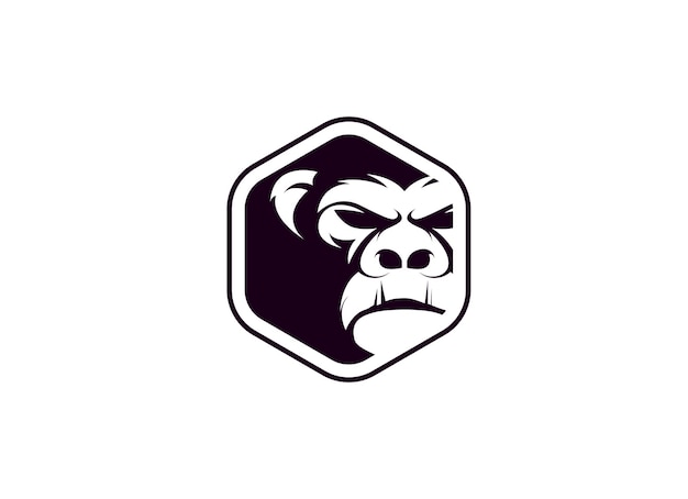 Gorilla Logo Ontwerp Vector Sjabloon Modern Design Platte Logo Gorilla Pictogram Vectorillustratie