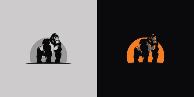 Gorilla-logo sjabloonontwerp Premium Vector