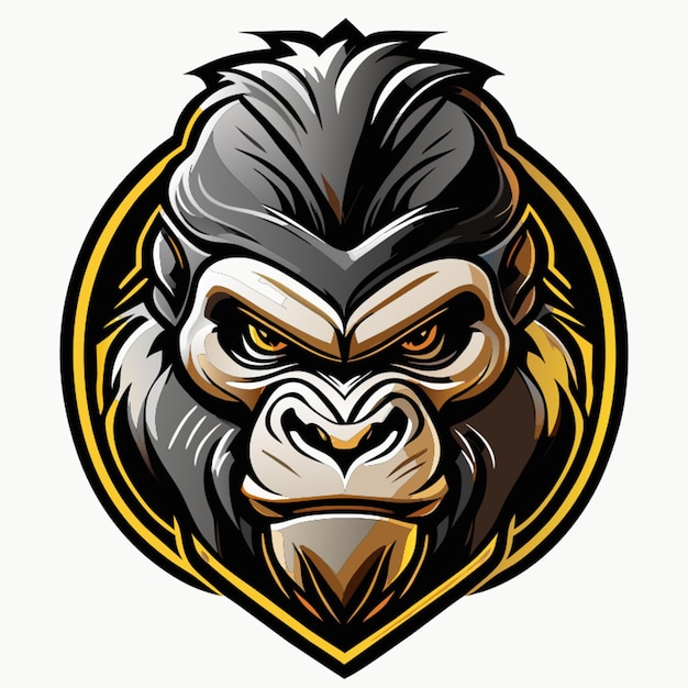 a gorilla logo on a white background gorilla anthropomorphic python a gorilla head