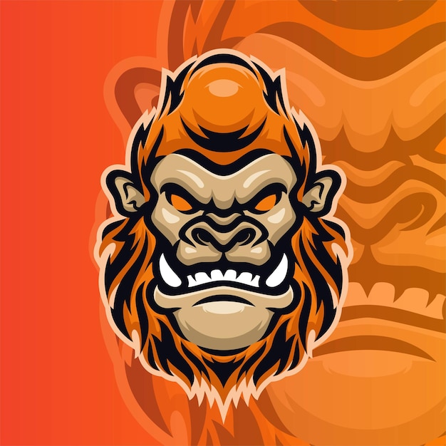 Gorilla masccot logo esport premium vector