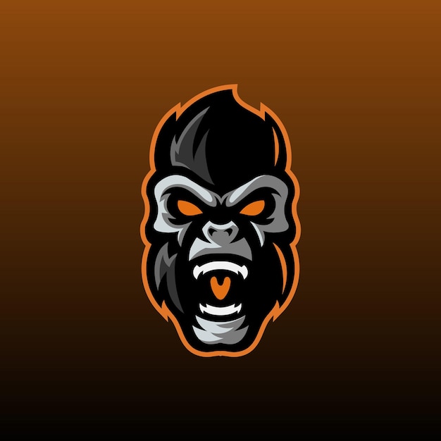 Disegno del logo esport mascotte gorilla