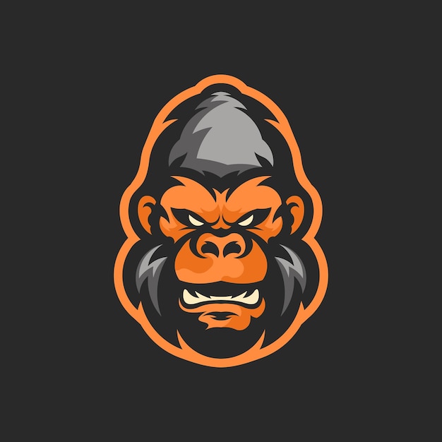 Logo della mascotte gorilla sport e design esport