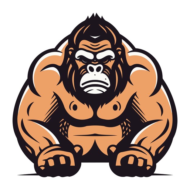 Gorilla Mascot Vector illustratie klaar voor vinyl snijden