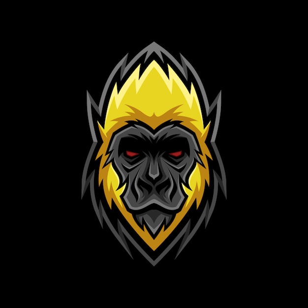 Gorilla mascotte esporrt logo illustratie