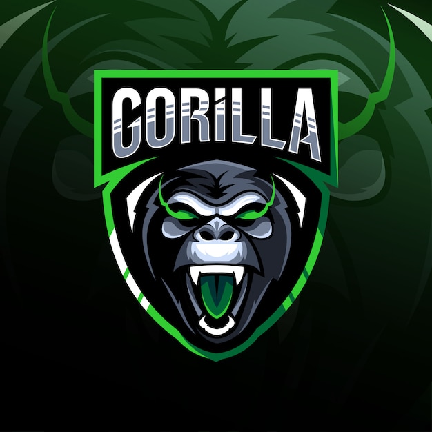 Gorilla mascotte logo esport