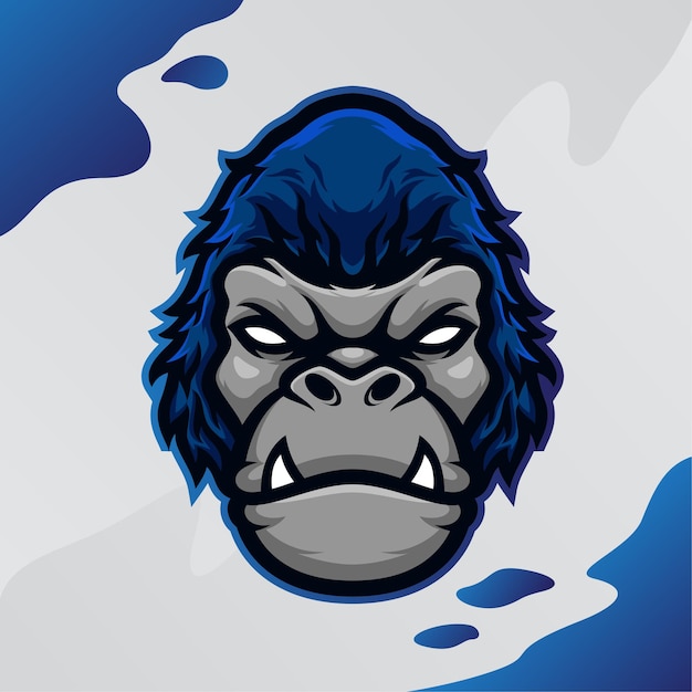 Gorilla masscot logo esport Премиум векторы