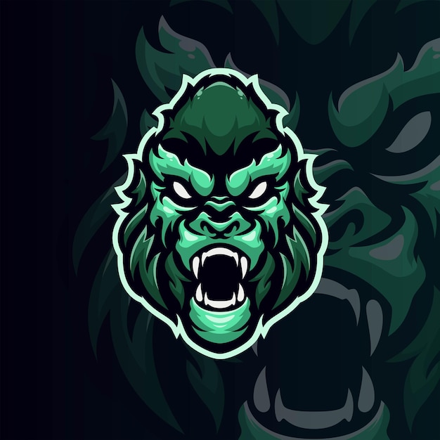 Gorilla masscot logo esport premium vector