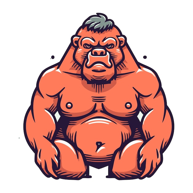 Gorilla met grote spieren Vector illustratie voor uw ontwerp