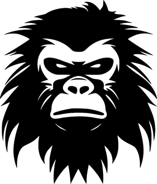 Gorilla Minimalist en Simple Silhouette Vector illustratie