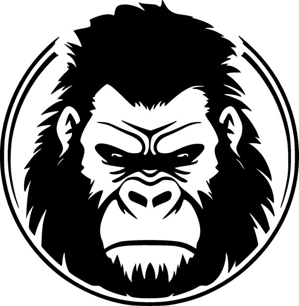 Vector gorilla minimalist and flat logo vector illustration