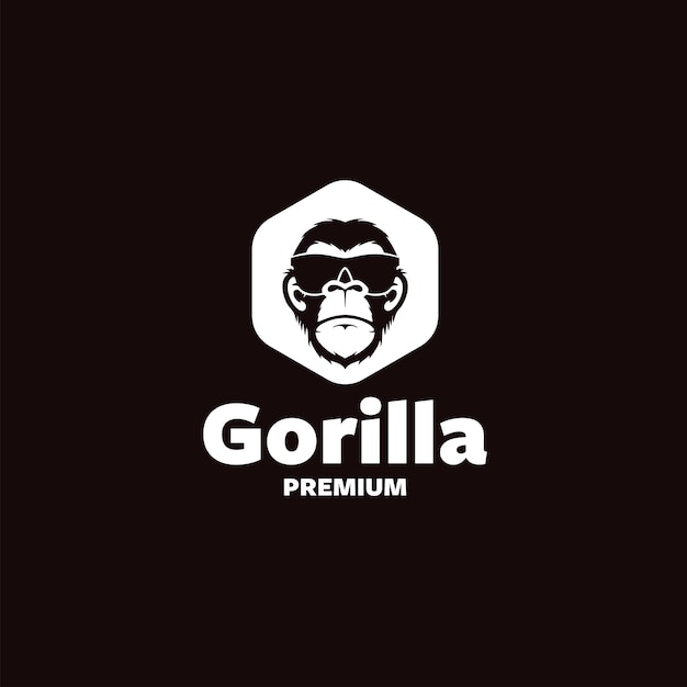 Gorilla monkey logo vector icon illustration design Premium Vector