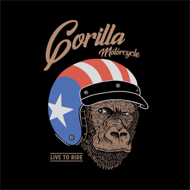 ベクトル gorilla motocycle.gorillaヘルメット