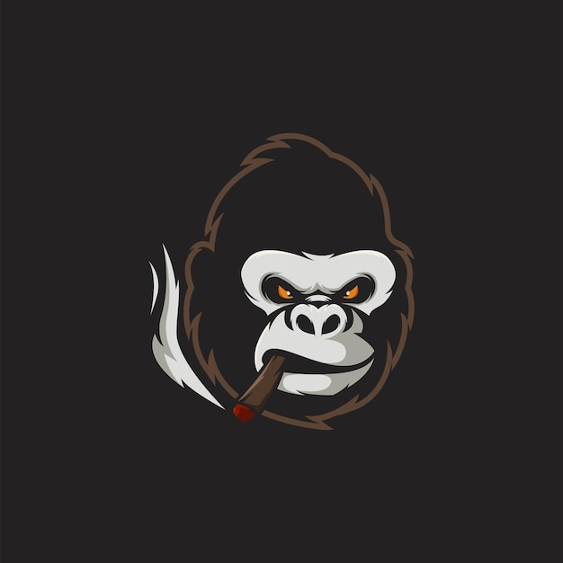 Gorilla roken logo vectoren