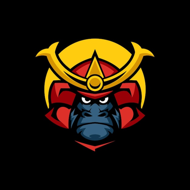 Modelli di logo gorilla samurai