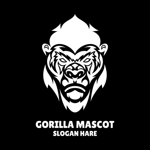 Vettore illustrazione del logo della silhouette del gorilla