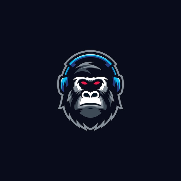 Шаблон логотипа горилла спорт