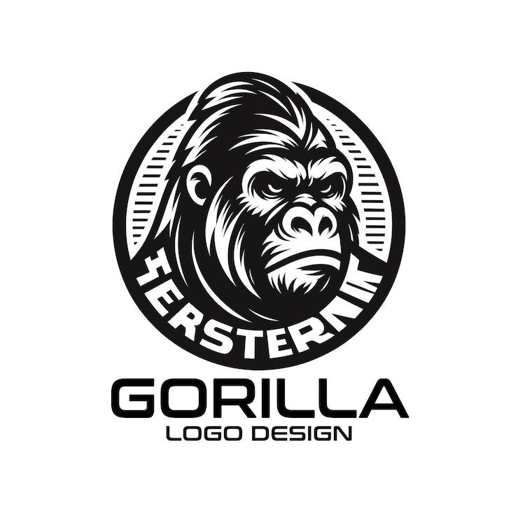 Vector gorilla vector logo ontwerp