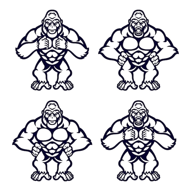 Vector gorilla vector mascotte