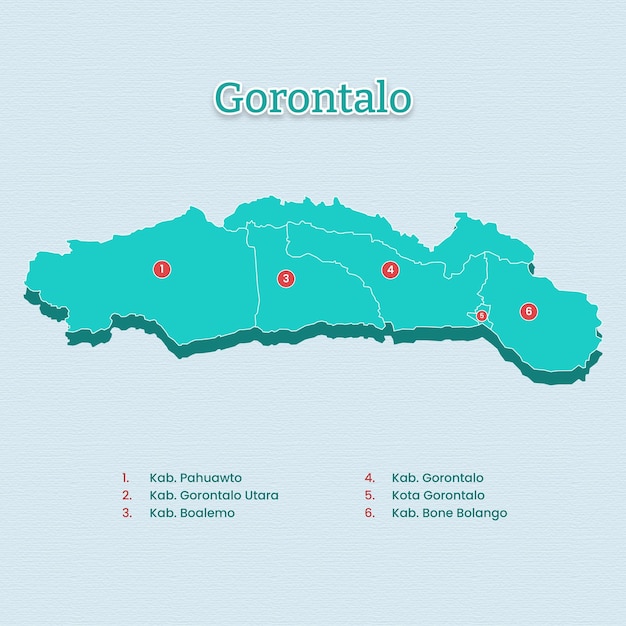 벡터 자산용 Gorontalo 지도 템플릿