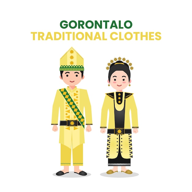 Vector gorontalo traditional clothes