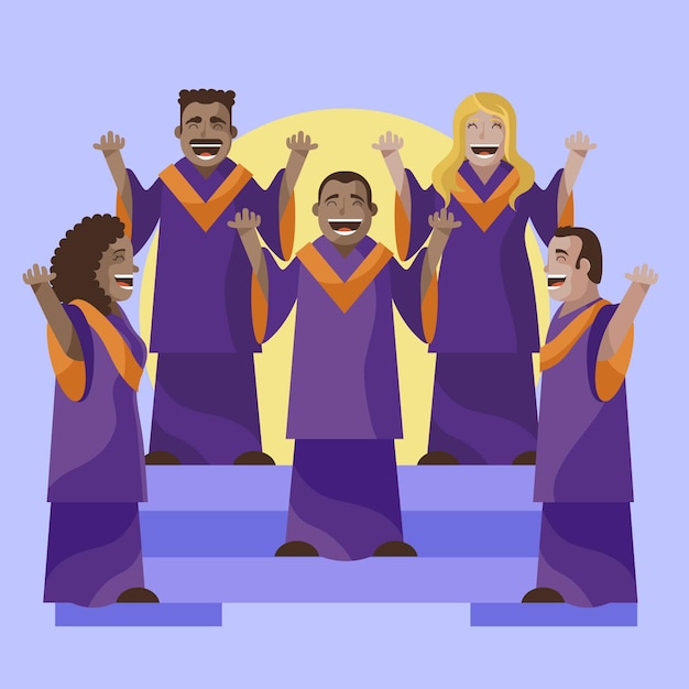 Vector gospel koor illustratie