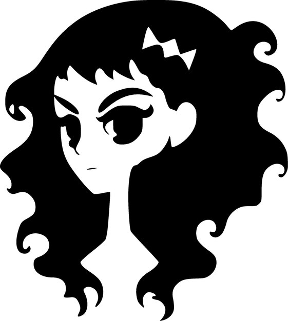 Goth Black and White Isolated Icon Vector illustration