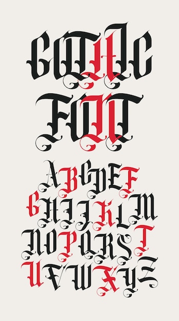 Vector gothic alphabet