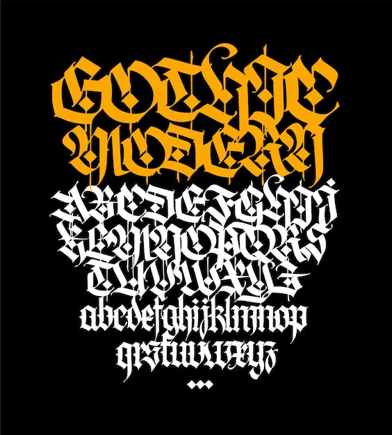 Abécédaire Gothique Blackletter  Lettering styles alphabet Tattoo  lettering fonts Tattoo fonts alphabet