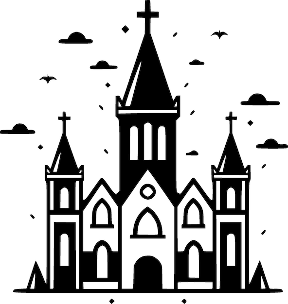 Gothic Black and White Vector illustration