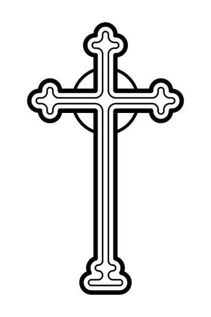 Gothic christian cross icon symbol flat vector illustration