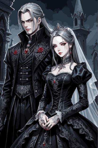 Vector gothic couple