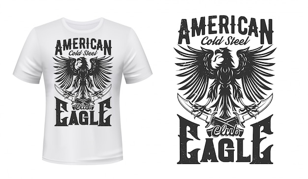 Gothic eagle and daggers for t-shirt design