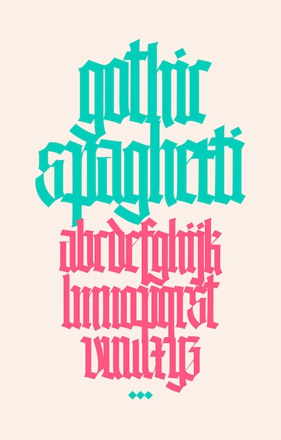 Вектор Готический шрифт из латинских букв векторный английский алфавит средневековый европейский стиль европейский алфавит