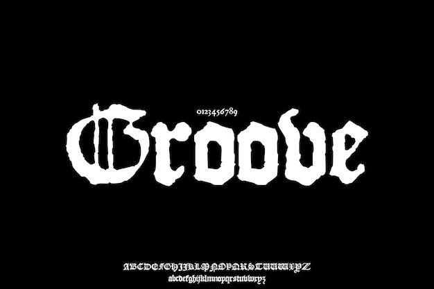 Gothic Groove Creative Vector Blackletter Display Alphabet Font Design
